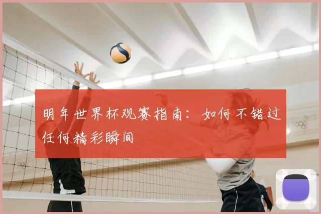 明年世界杯观赛指南：如何不错过任何精彩瞬间